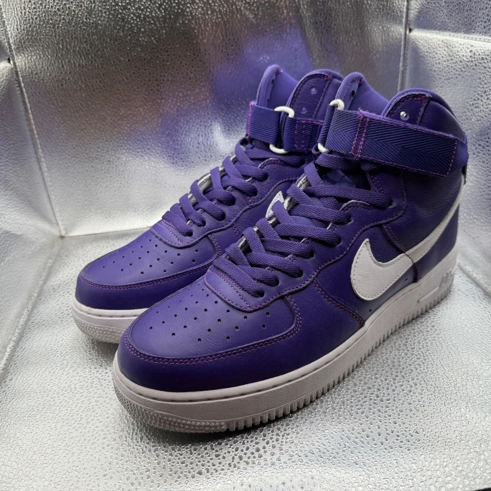 Size 10 Nike Air Force 1 High Sneaker Mens Purple Excellent 823297-500 AF1